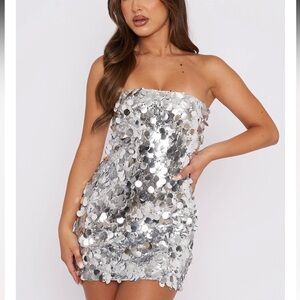 White Fox On a Night Like This Mini Dress Silver
